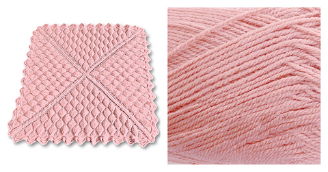 (100% Acrylic) SALMON - Embossed Foliage Reversible Blanket YARN KIT