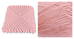 (100% Acrylic) SALMON - Embossed Foliage Reversible Blanket YARN KIT