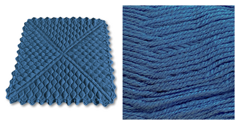 (Merino Blend) SAPHIRE - Embossed Foliage Reversible Blanket YARN KIT