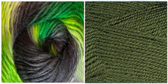 (NEW) GRASS GREEN + SUMMERTIME - Embossed Natura Shawl KIT