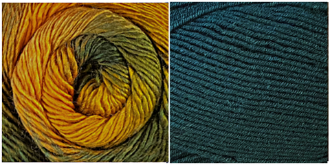 PETROLEUM BLUE + TERRAGON - Embossed Phoenix Scarf KIT