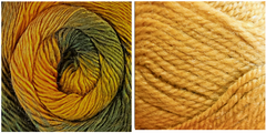 YELLOW GOLD + TERRAGON - Falling Leaves Scarf YARN KIT