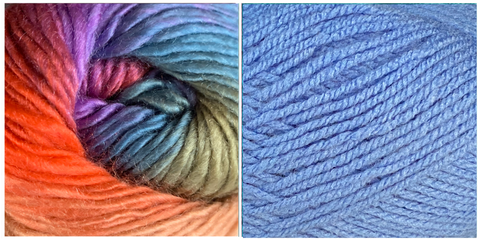 BLUE + ZINNIA (100% ACRYLIC) - Embossed Phoenix Scarf KIT