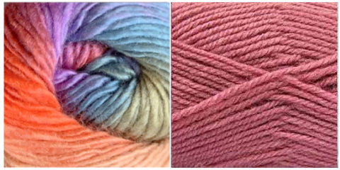 (100% Acrylic) ROUGE + ZINNIA - Embossed Natura Shawl KIT