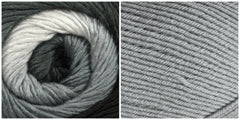 LIGHT GRAY + PLATINUM - Embossed Phoenix Vortex Shawl KIT - Bonita Patterns