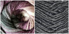 100% ACRYLIC - DARK GREY + MAUVE SHADES Phoenix Cape Kit - Bonita Patterns
