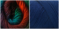 NAVY + BIRD OF PARADISE - Embossed Phoenix Scarf KIT - Bonita Patterns