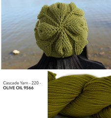 Embossed Leaves Slouch Hat Kit - Olive Oil - Bonita Patterns