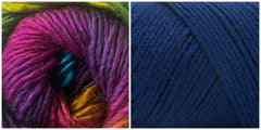 NAVY + PRISM - Embossed Phoenix Vortex Shawl KIT - Bonita Patterns