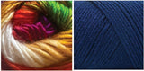 (NEW 100% Acrylic) NAVY + COLORFUL DREAMING - Embossed Phoenix Scarf KIT