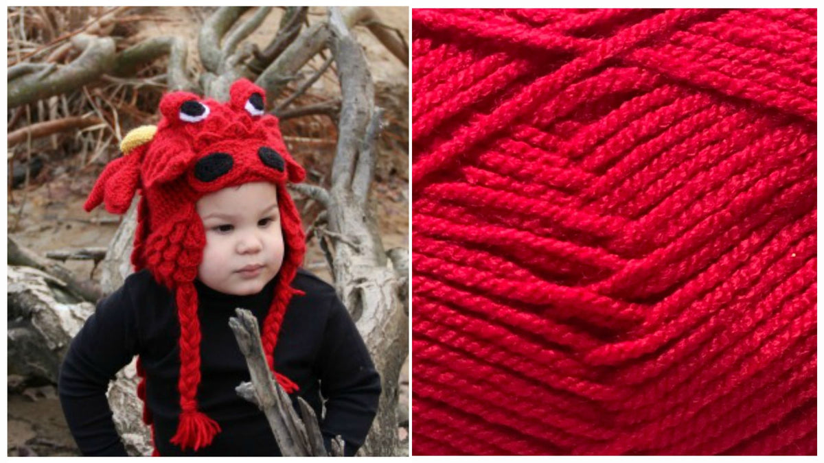 Crocodile Stitch Dragon Hat RED Kit (0-12 months)