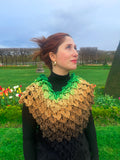 Green SPRING LEAVES SHAWL (Ready Made)