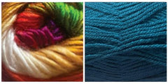 TEAL + DREAMING COLORFUL (100% Acrylic) - Falling Leaves Shawl