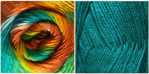TEAL + ALL BLUES - Embossed Fascination Shawl KIT