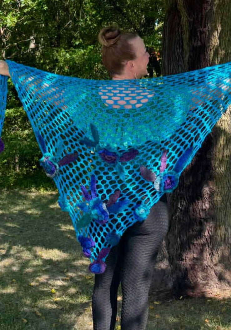 Falling Flowers Shawl Pattern