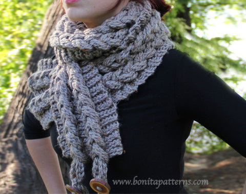 Knit-Look Braided Scarf - Bonita Patterns