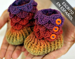 Botitas Bebe Puntada Cocodrilo - Bonita Patterns