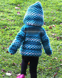 Crocodile Stitch Hooded Cardigan (baby & toddlers) - Bonita Patterns