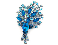 Blue Flower Bouquet Brooch - Bonita Patterns