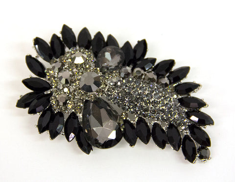 Black, Grey and Silver Brooch - Bonita Patterns