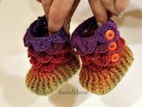 Crocodile Stitch Booties (Baby Sizes) - Bonita Patterns