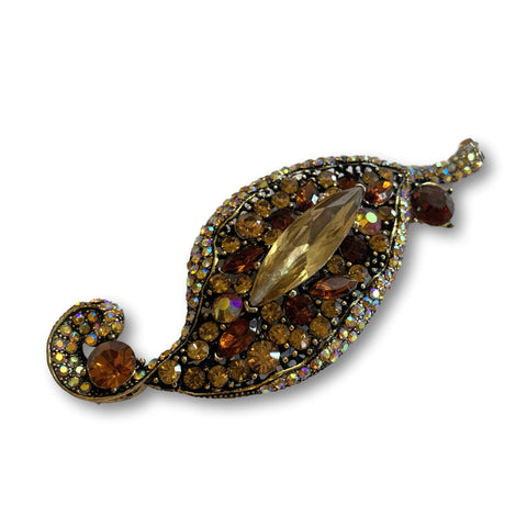 Topaz Leaf Crystal Brooch - Bonita Patterns