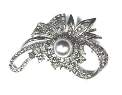 Silver Grey Pearl & Stones Brooch - Bonita Patterns