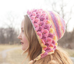 Duo Crocodile Stitch Capuche Hood & Messy Bun Hats - Bonita Patterns