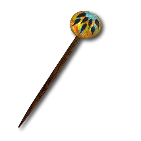 Checkered Wood Colorful Shawl Pin - Bonita Patterns