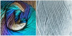 ALL BLUES + HEAVENLY BLUE - Falling Leaves Scarf YARN KIT