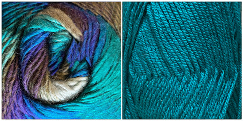 (NEW) TEAL + ALL BLUES - Embossed Natura Shawl KIT