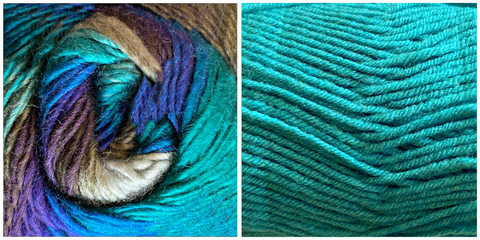 TURQUOISE + ALL BLUES - Falling Leaves Shawl CAL