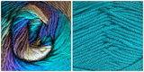 TURQUOISE + ALL BLUES - Embossed Fascination Shawl KIT