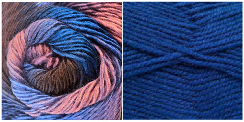 (NEW) ROYAL BLUE + ANEMONA - Embossed Fall Pocket Shawl KIT