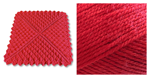 (100% Acrylic) RED - Embossed Foliage Reversible Blanket YARN KIT