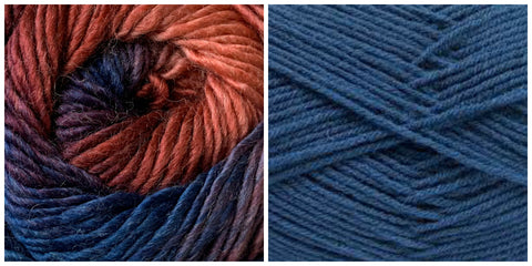 (Sizes Small/Medium or Large - X-Large) PREORDER KIT Embossed Phoenix Cardigan - BLUE + BERRY - Bonita Patterns