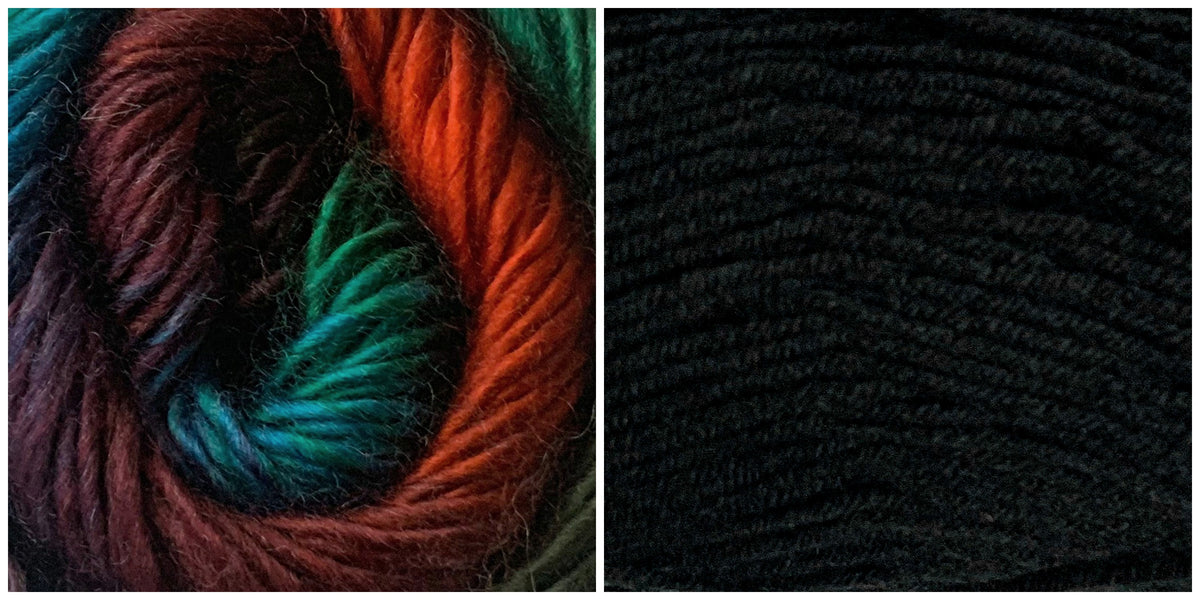 BLACK + BIRD OF PARADISE - Embossed Phoenix Vortex Shawl KIT - Bonita Patterns