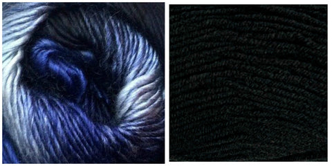 BLACK + BLUE SKIES - Embossed Phoenix Vortex Shawl KIT - Bonita Patterns