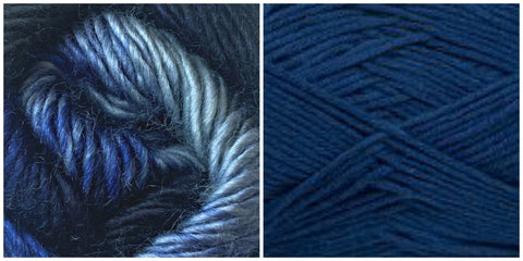 NAVY + BLUE SKIES - Embossed Phoenix Scarf KIT - Bonita Patterns