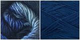 (Sizes Small/Medium or Large - X-Large) PREORDER KIT Embossed Phoenix Cardigan - NAVY + BLUE SKIES - Bonita Patterns