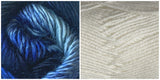 WHITE + BLUE SKIES - Embossed Phoenix Vortex Shawl KIT - Bonita Patterns