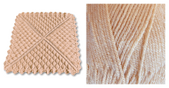 (100% Acrylic) BUFF - Embossed Foliage Reversible Blanket YARN KIT
