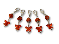 Butterfly B1 - #057 Set of 5 Stitch Markers - Bonita Patterns