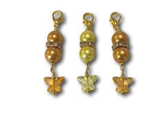 Butterfly B1 - #002 Set of 3 Stitch Markers - Bonita Patterns