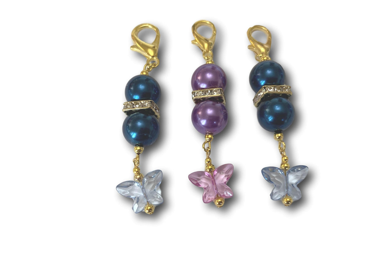 Butterfly B1 - #003 Set of 3 Stitch Markers - Bonita Patterns