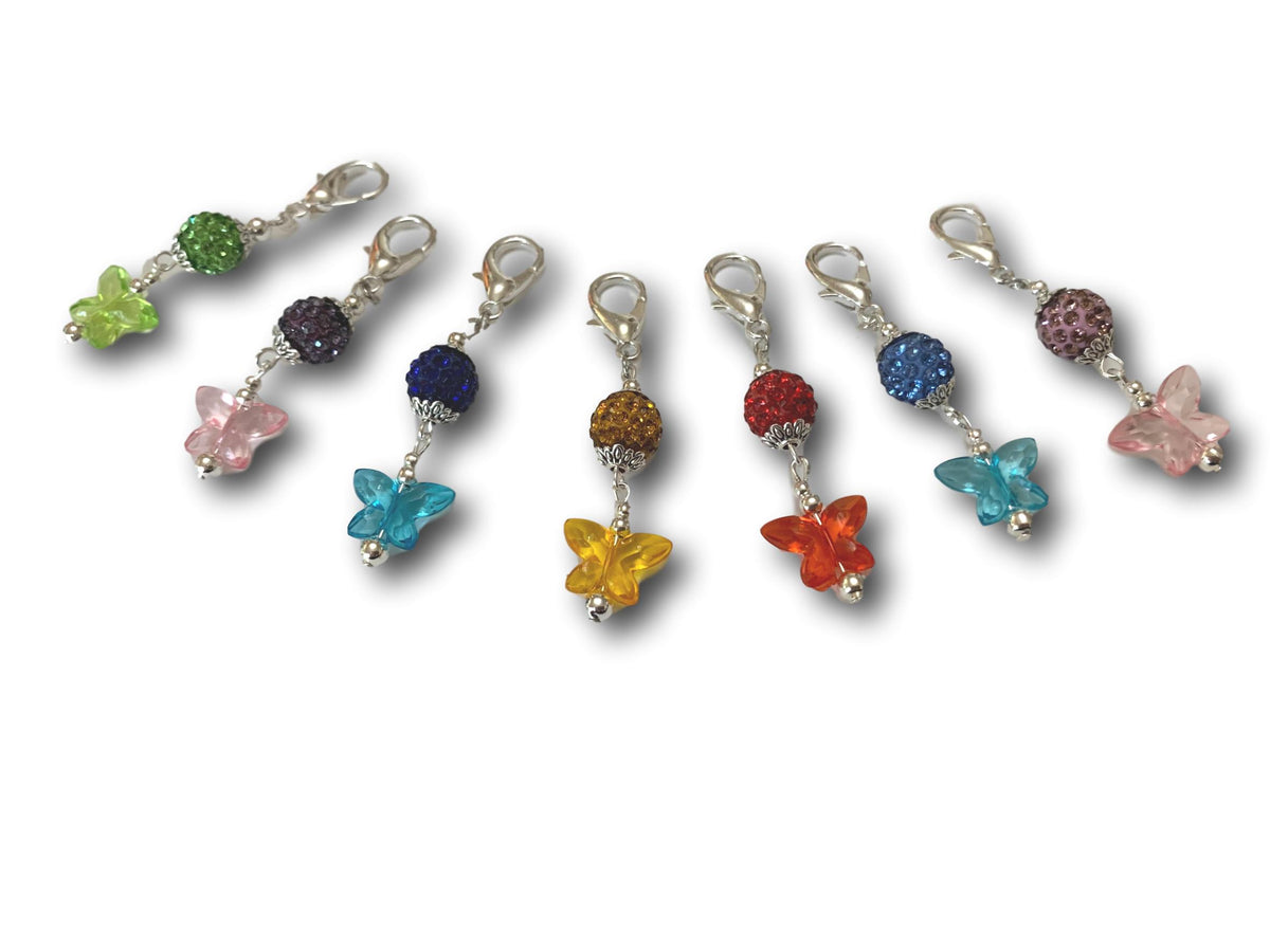 Butterfly B1 - #052 Set of 7 Stitch Markers - Bonita Patterns