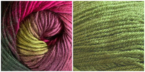 (100% ACRYLIC) GREEN + CALLA LILY - Calla Lily Shawl KIT - Bonita Patterns