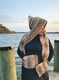 Crocodile Stitch Hooded Scarf - Bonita Patterns