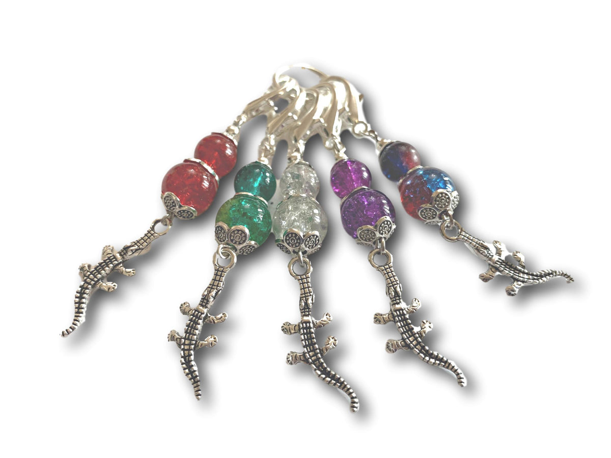 Crocodile M4 - #067 - Set of 5 Stitch Markers - Bonita Patterns