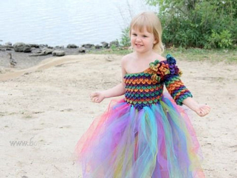 Crocodile Stitch Rainbow Princess Dress - Bonita Patterns